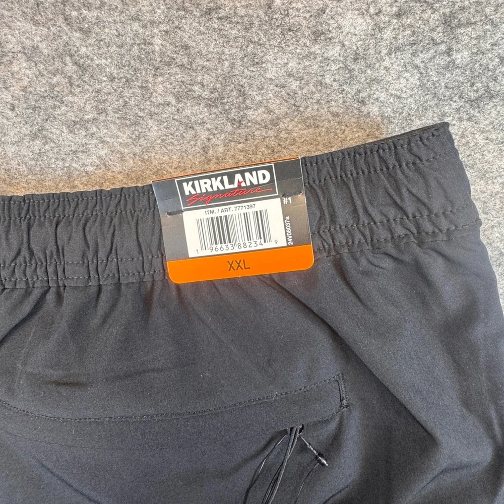 Kirkland Signature Mens Black Swim Shorts XXL Recycled‎ Stretch Trunks 7771397